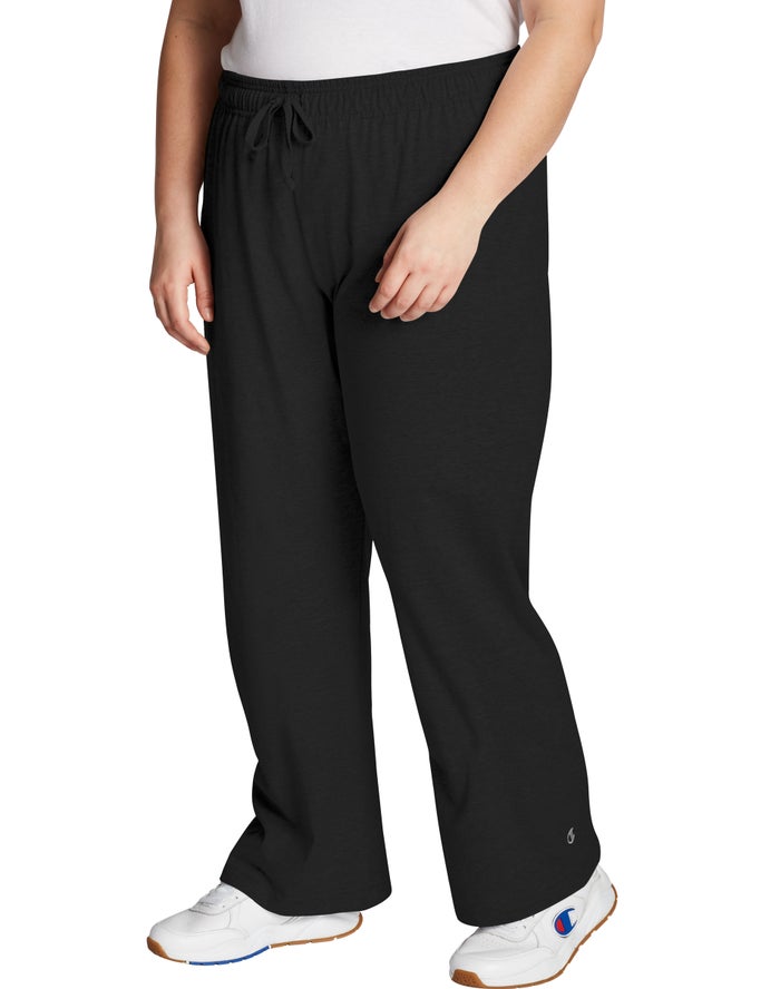 Champion Womens Pants NZ - Plus Classic Jersey Black ( 0642-UNYKJ )